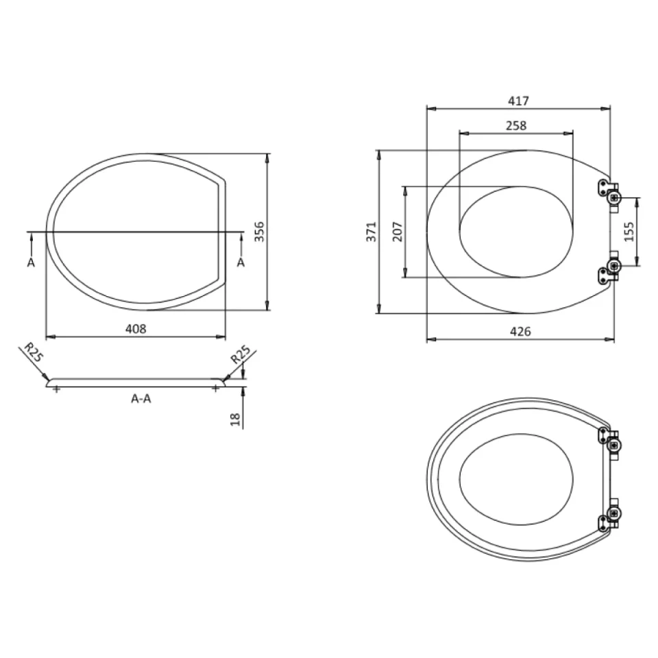 Burlington Guild Soft Close Toilet Seat Varley White - Image 4