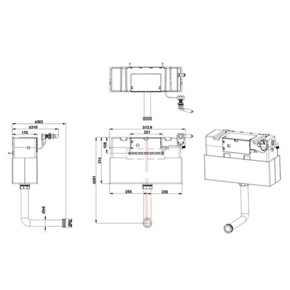 Burlington Concealed Top Access Cistern - Image 2