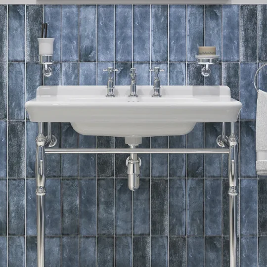 Burlington Guild Basin 3th Mixer Deck Mounted Chrome detail view - Image 1