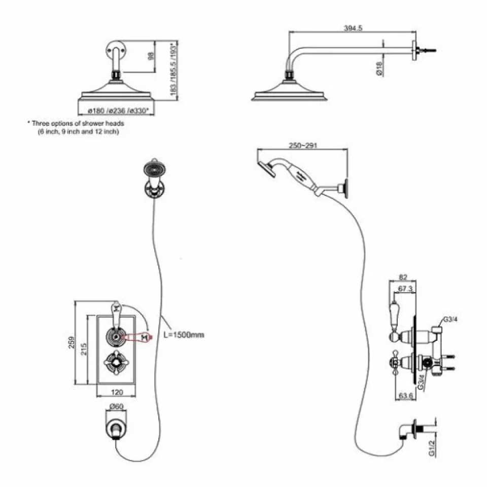 Burlington Trent 2 Outlet Concealed Divertor Shower Chrome - Image 2