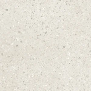 European Tiles Civic Chips Clear Terrazzo Mist White Matt Tile 60x60cm Stock