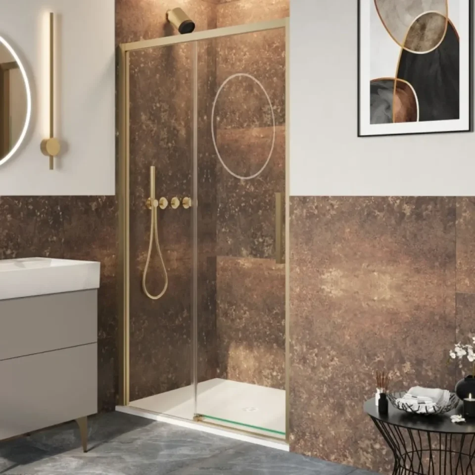 Crosswater Asura 8mm Sliding Door 1200 Brushed Brass - Image 3