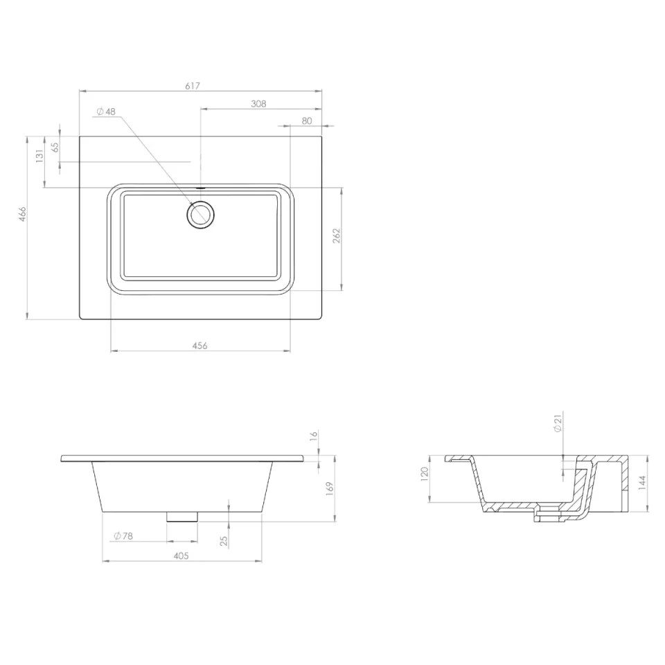 Saneux Uni 60x47cm Washbasin 0th - Image 2