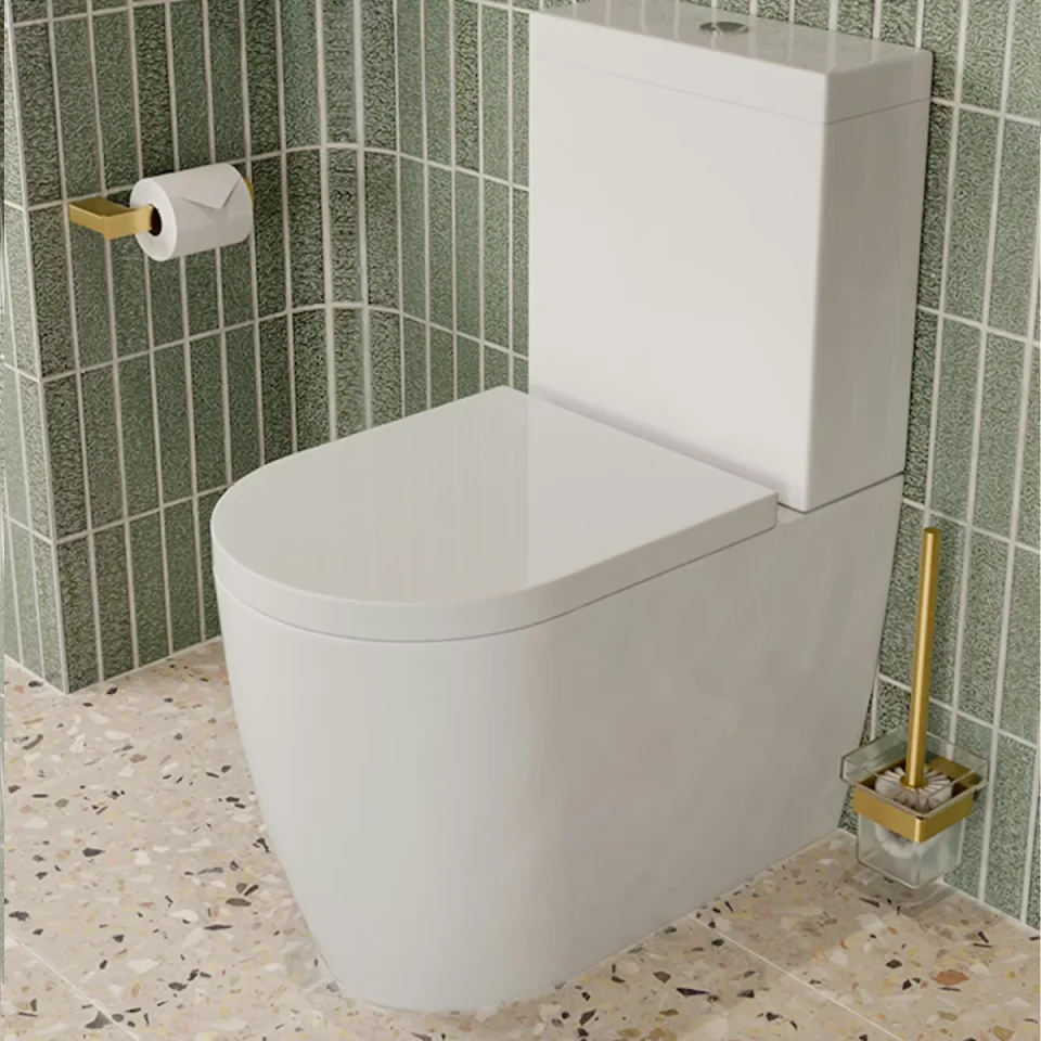 Saneux Uni Close Coupled Right Hand Soil Exit Wc Pan - Rimless - Image 4