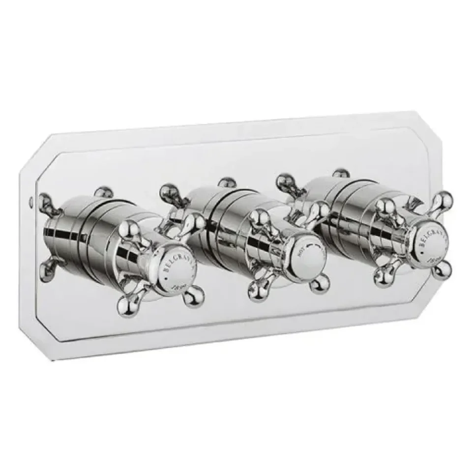 Crosswater Belgravia 3 Handle Trimset (must be paired with WLBP3001RC_V2) Chrome Crosshead - Image 1
