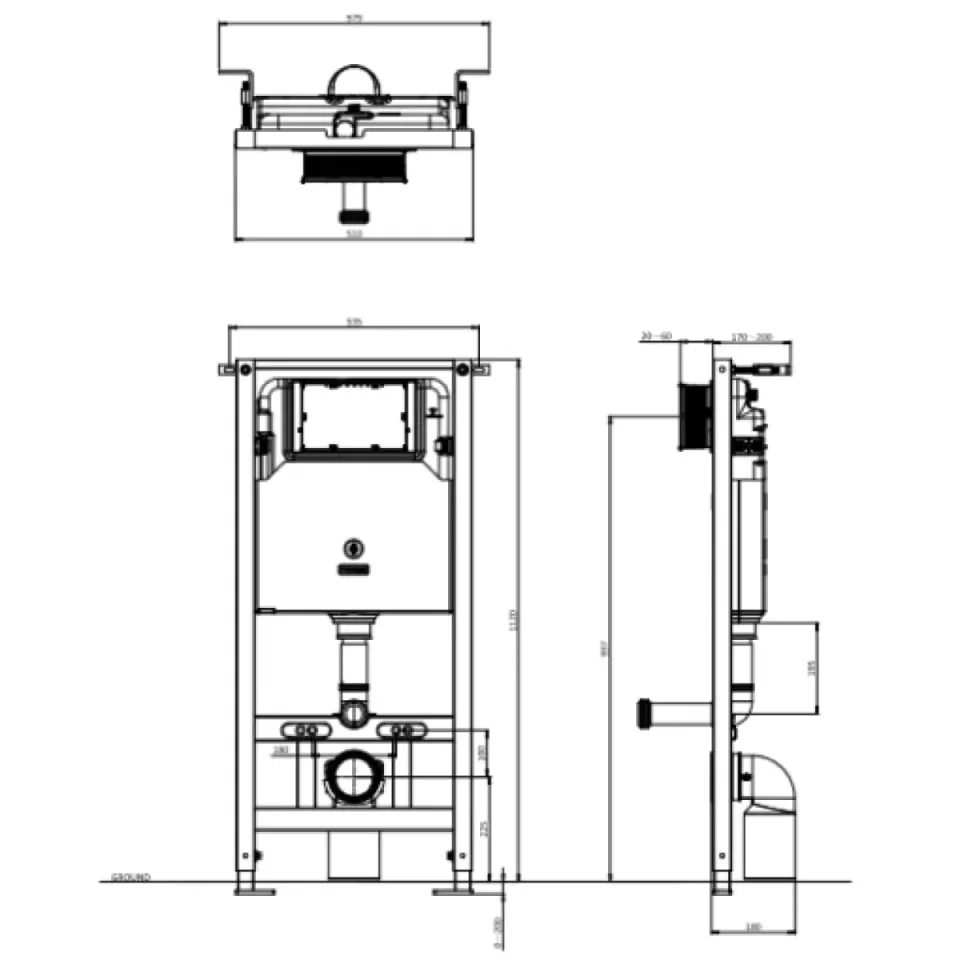 Crosswater Wc Support Frame 1.12m Height (with Dual Flush Concealed Cistern & Installation Kit) - Image 2