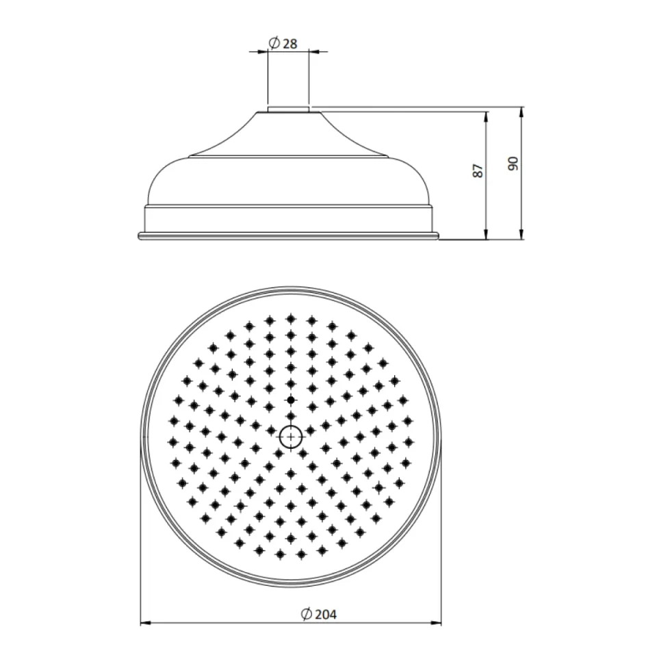 Crosswater Belgravia Shower Head 200mm Easy Clean Brushed Brass - Image 3