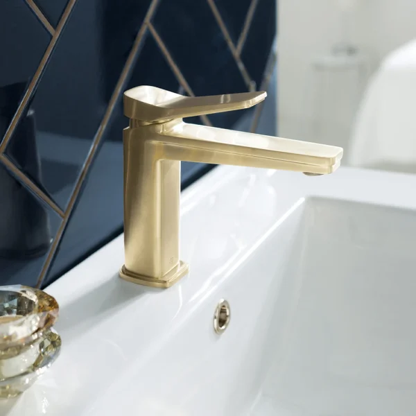 Just Taps Hix Single Lever Basin Mixer Brushed Brass