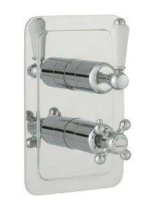 Just Taps Grosvenor Lever Concealed Thermostatic 2 Outlet Valve Chrome