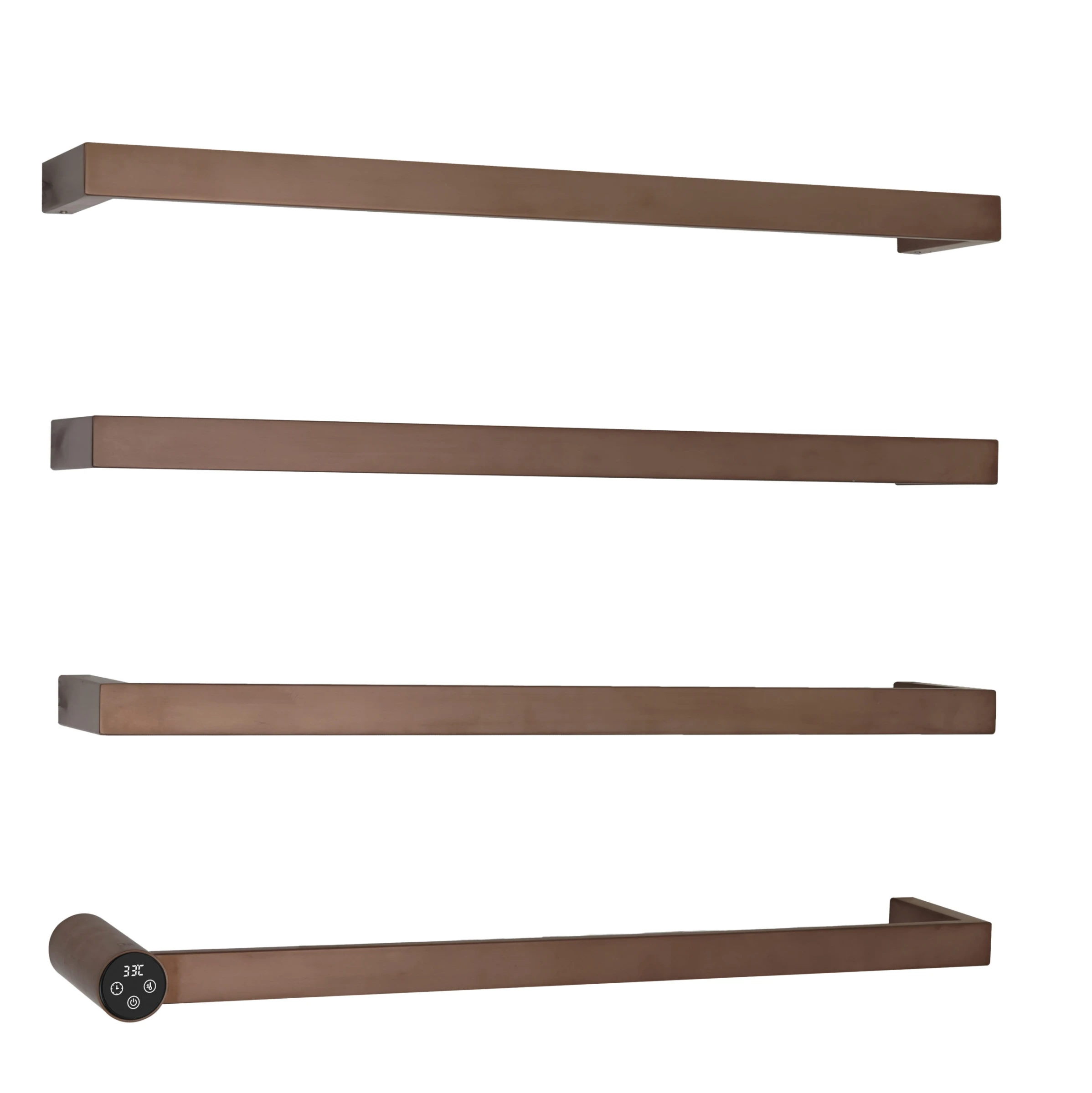Just Taps Zyon Electric Towel Radiator 600 Brushed Bronze