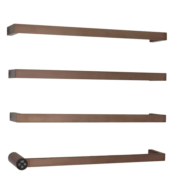 Just Taps Zyon Electric Towel Radiator 600 Brushed Bronze