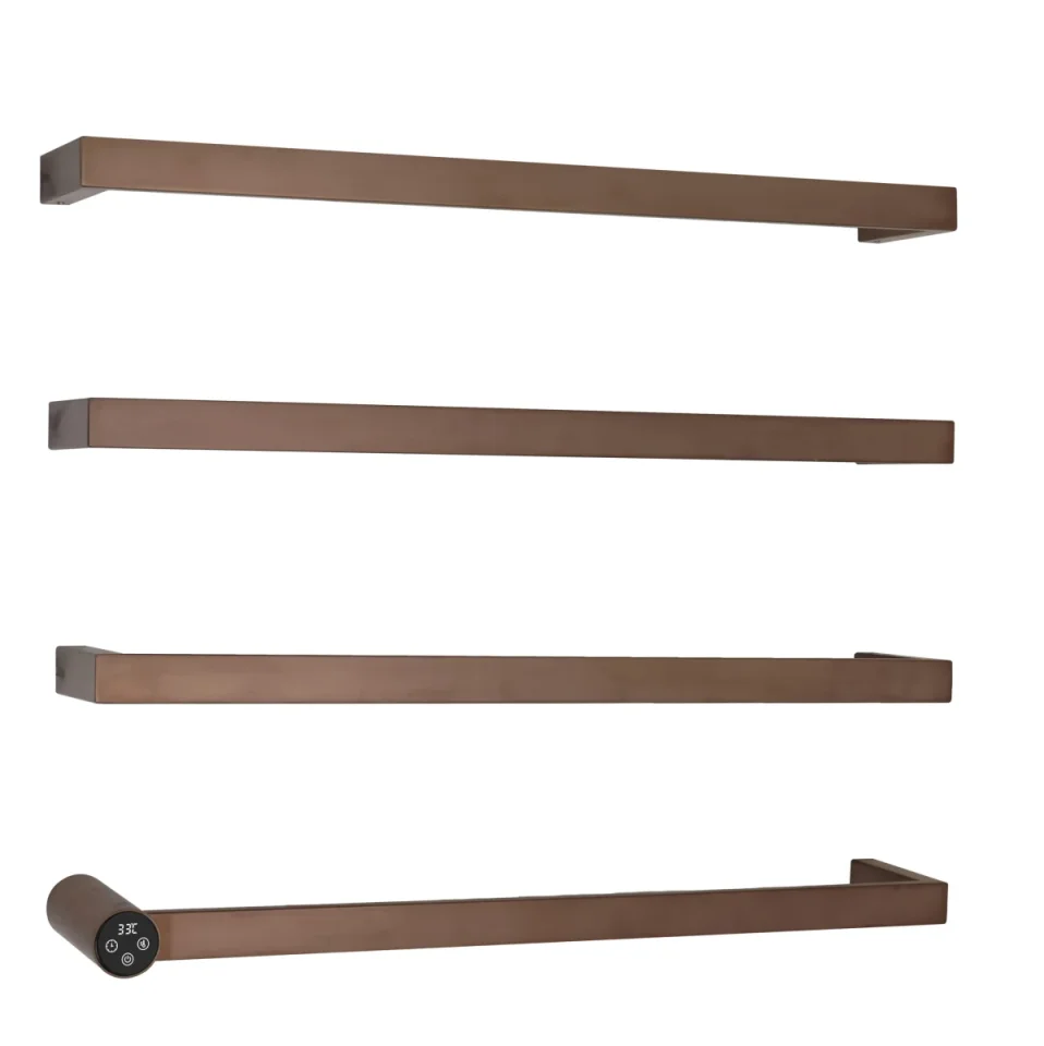 Just Taps Zyon Electric Towel Radiator 600 Brushed Bronze product image - Image 1