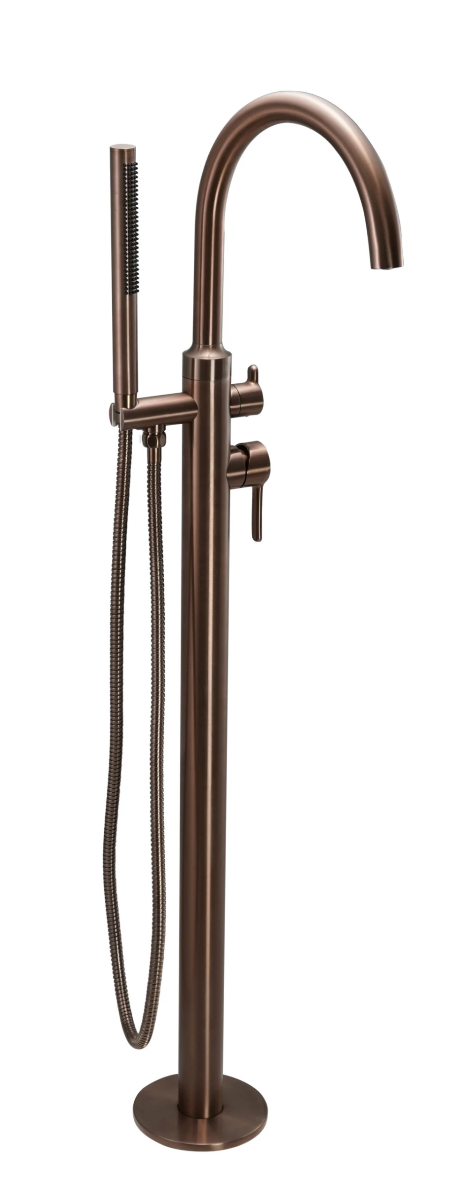 Just Taps Kono Floor Standing Bath Shower Mixer With Kit Brushed Bronze