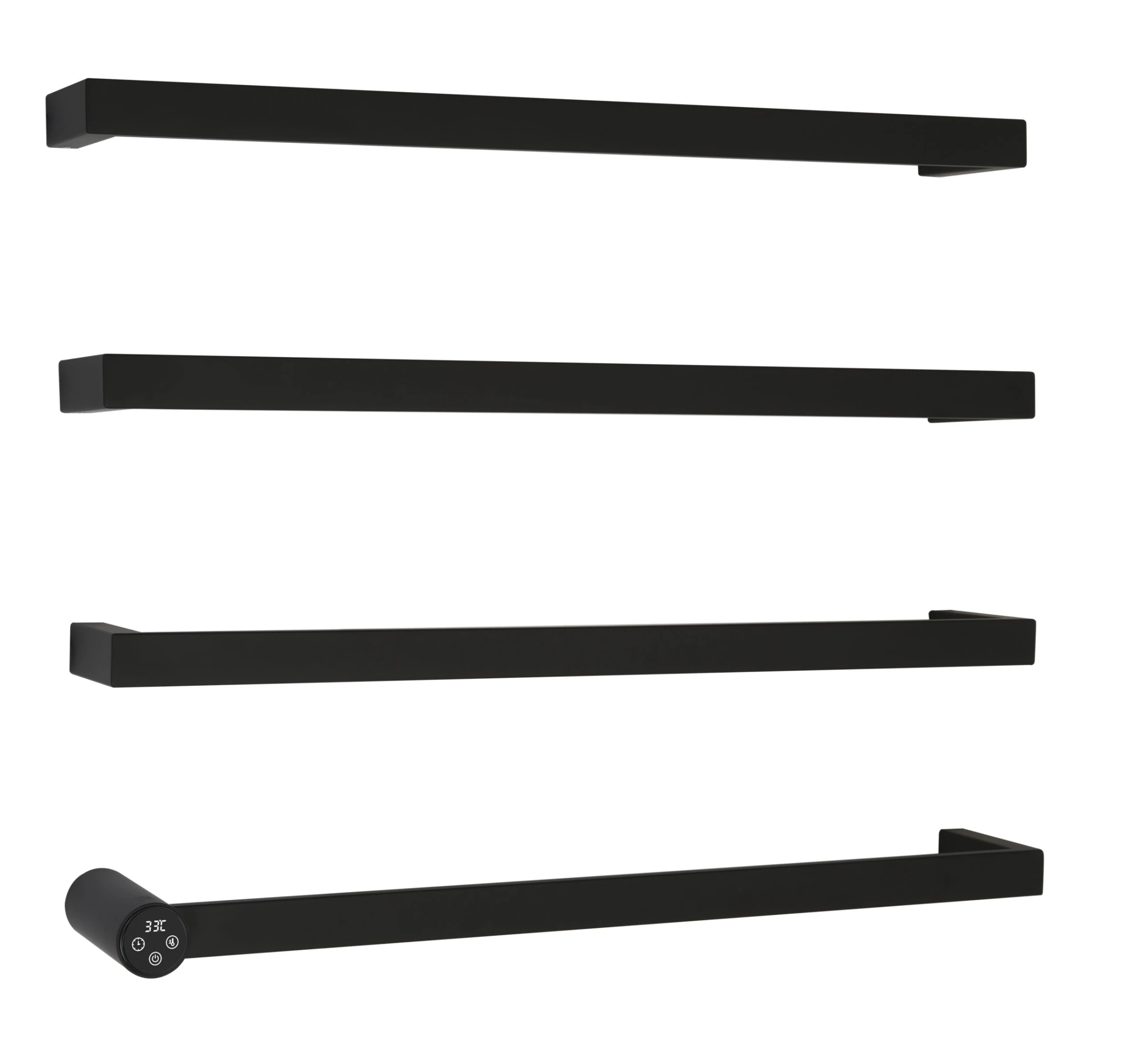 Just Taps Zyon Electric Towel Radiator 600 Matt Black