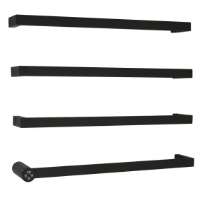 Just Taps Zyon Electric Towel Radiator 600 Matt Black