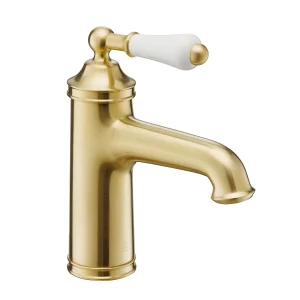 Just Taps Grosvenor Lever Basin Mixer Brushed Brass