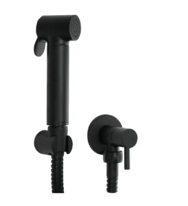 JTP Douche set with angle valve matt black