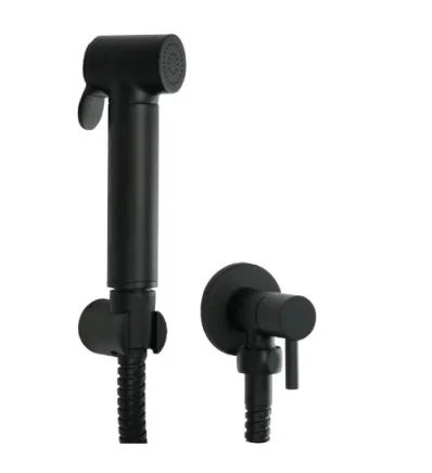 JTP Douche set with angle valve matt black product image - Image 1