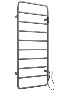 Just Taps Aero Electric Towel Radiator 1130 Stainless Brushed Black