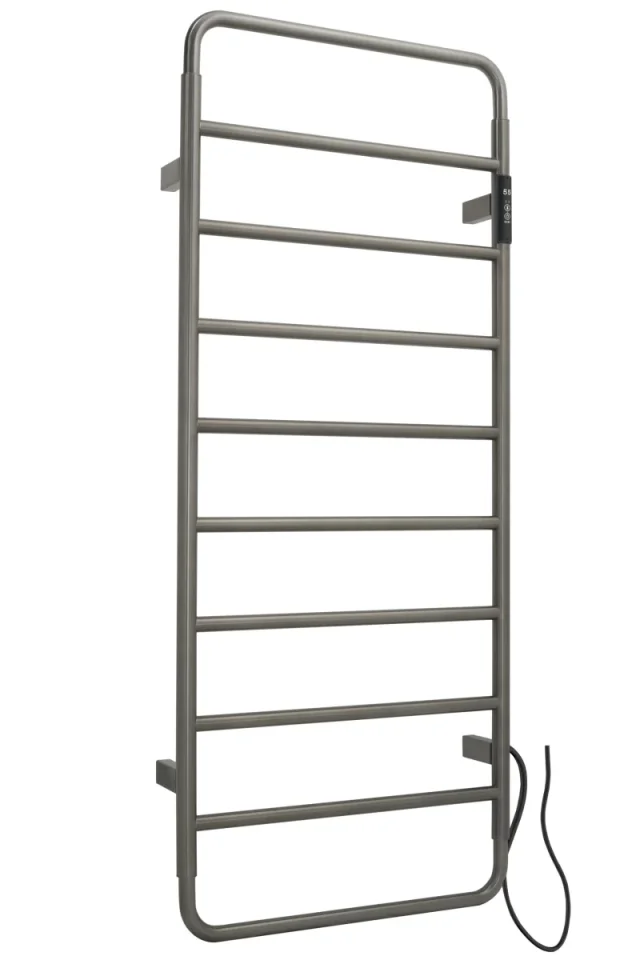 Just Taps Aero Electric Towel Radiator 1130 Stainless Brushed Black product image - Image 1