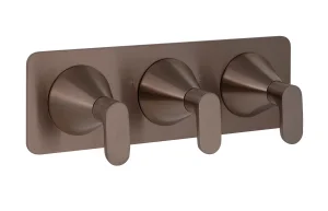 Just Taps Kono Thermostatic Concealed 3 Outlet Shower Valve (both Handles Included) Brushed Bronze