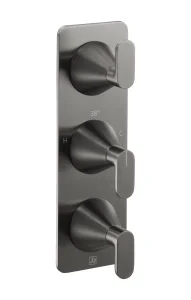 Just Taps Kono Thermostatic Concealed 2 Outlet Shower Valve (both Handles Included) Brushed Black