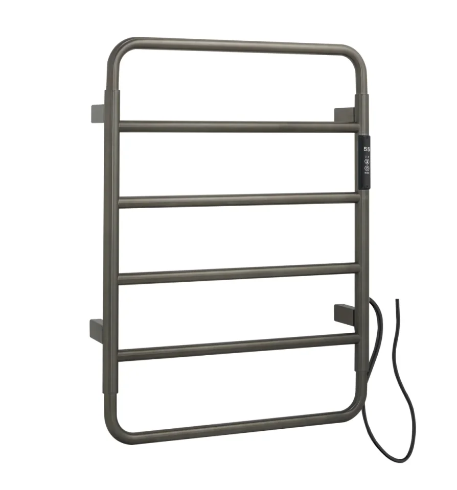 Just Taps Aero Electric Towel Radiator 640 Brushed Black product image - Image 1