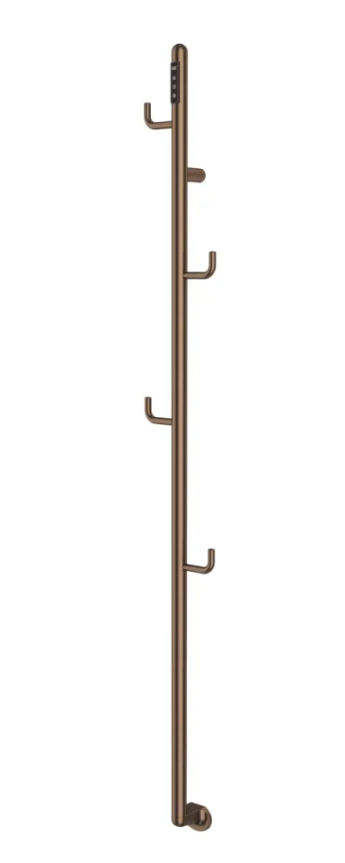 Just Taps Flo Electric Towel Rail With Hooks 1661 Brz product image - Image 1