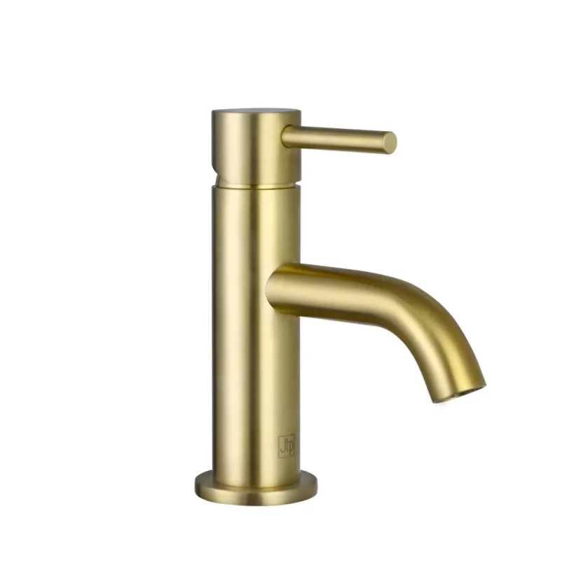 Just Taps Vos Single Lever Mini Basin Mixer Brushed Brass product image - Image 1
