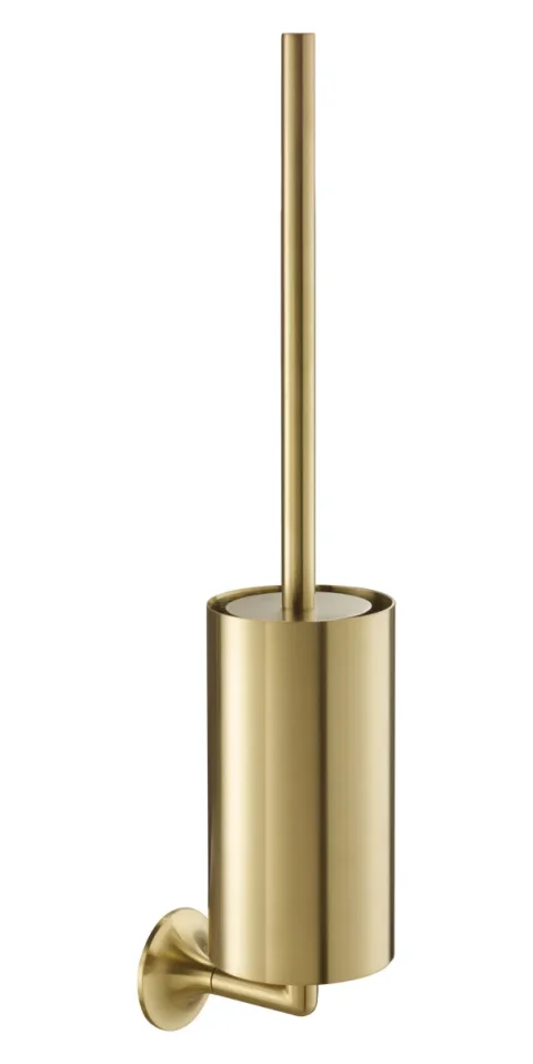 Just Taps Kono Toilet Brush Holder Wall Mounted Brushed Brass product image - Image 1