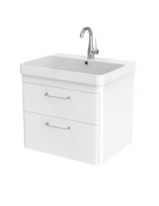 Saneux Hyde 60cm 2 Drawer Wall Mounted Unit - Matte White