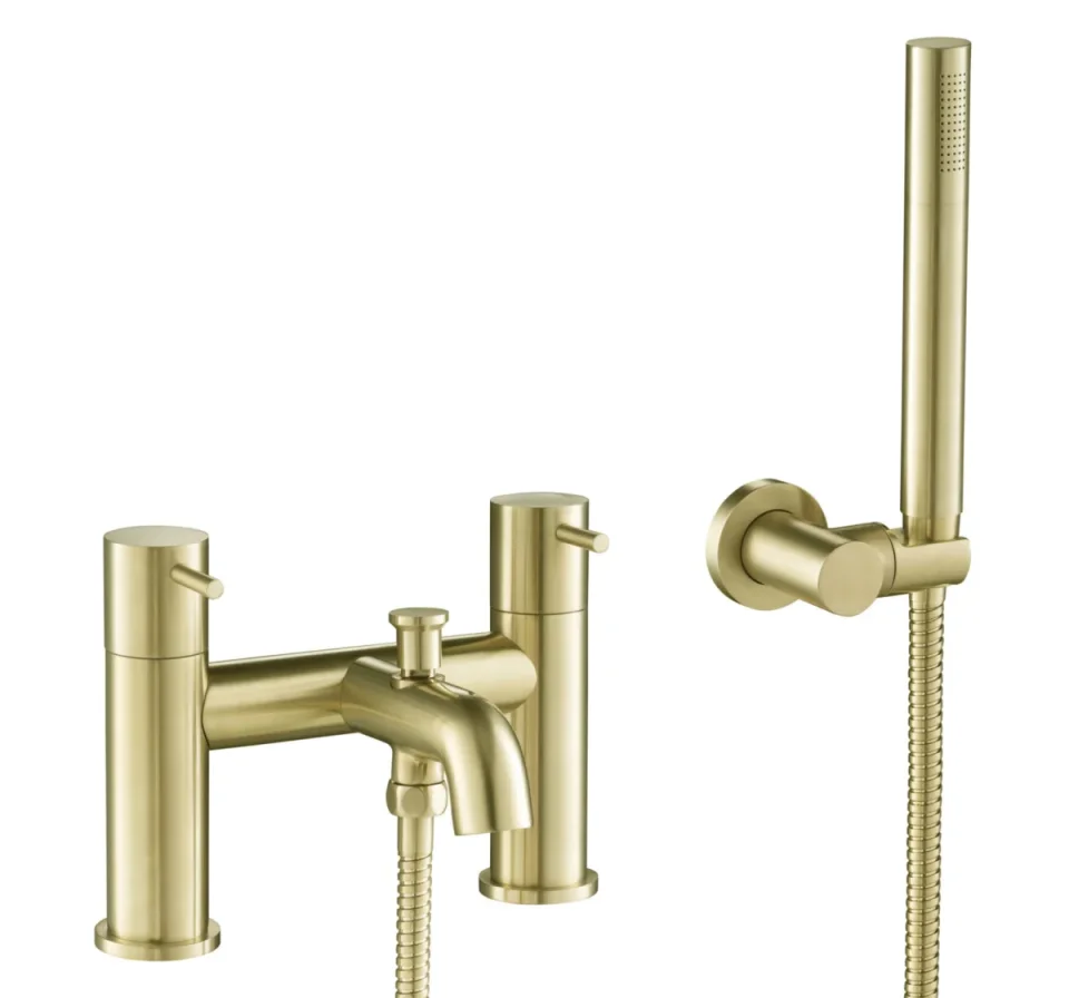 Just Taps Vos Bath Shower Mixer With Kit Brushed Brass product image - Image 1