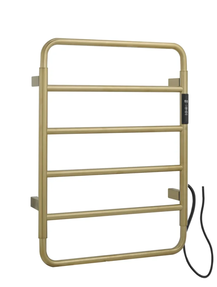 Just Taps Aero Electric Towel Radiator 640 Brushed Brass product image - Image 1