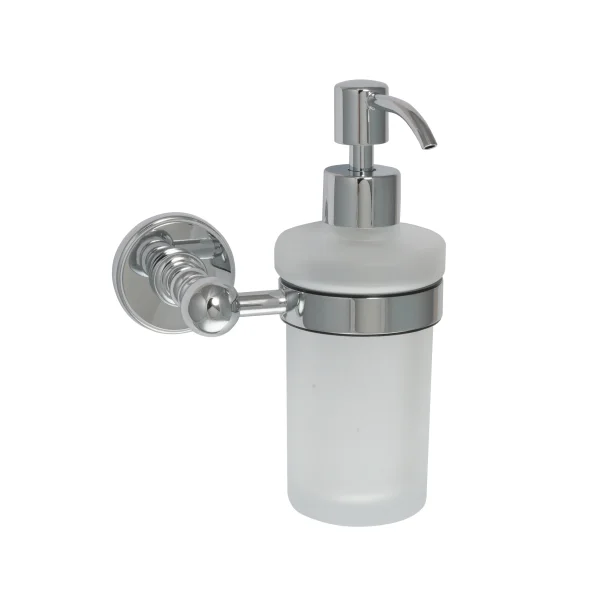 Just Taps Grosvenor Soap Dispenser Frosted Glass 600mm Chrome