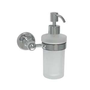 Just Taps Grosvenor Soap Dispenser Frosted Glass 600mm Chrome