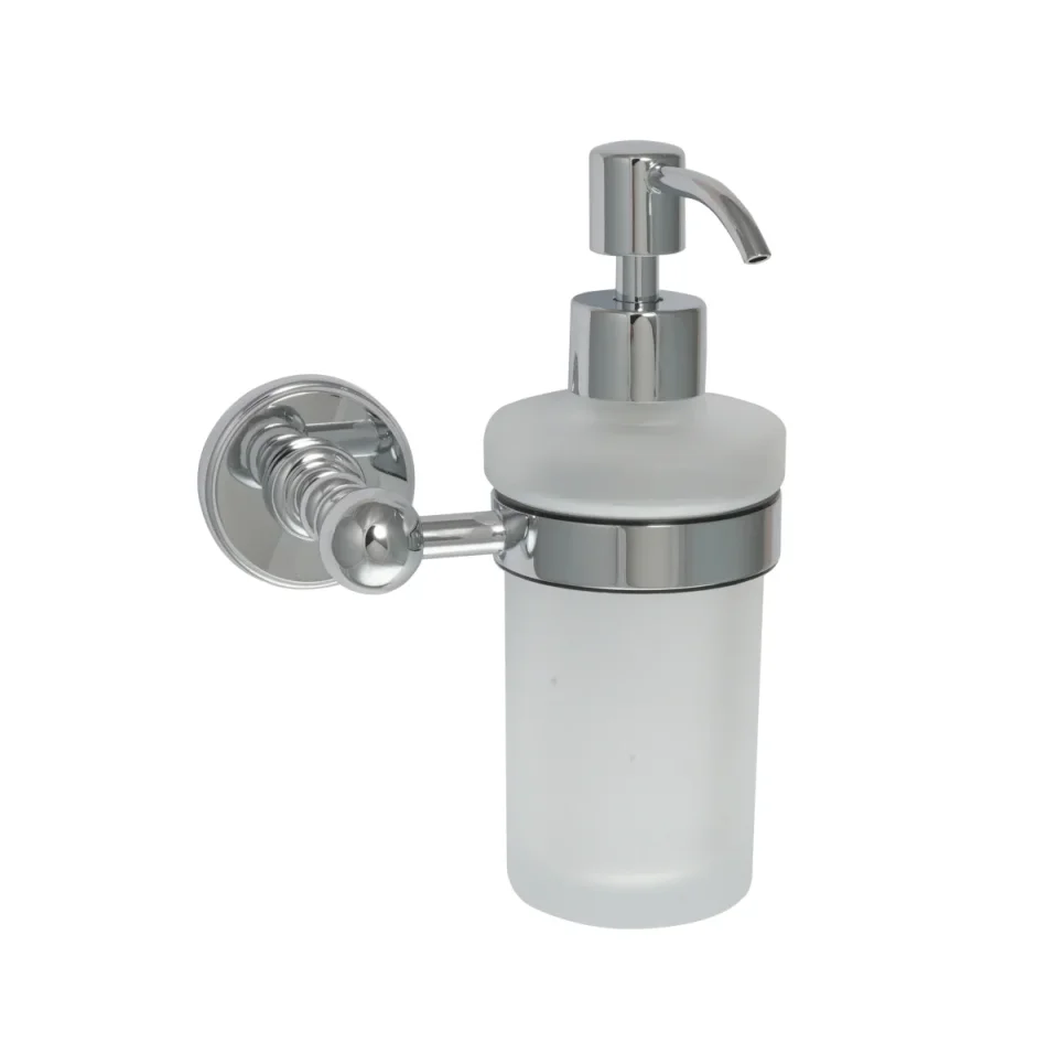 Just Taps Grosvenor Soap Dispenser Frosted Glass 600mm Chrome product image - Image 1