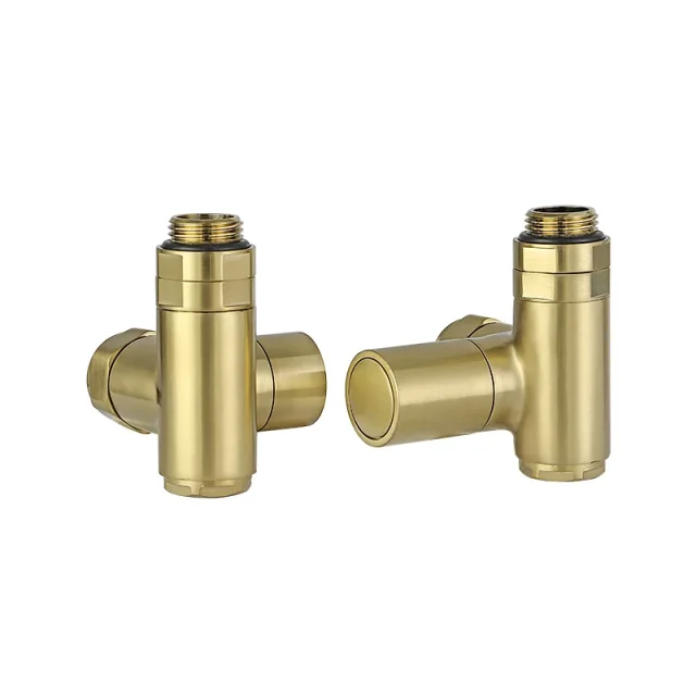 Just Taps Dual Fuel Radiator Valve Brushed Brass product image - Image 1