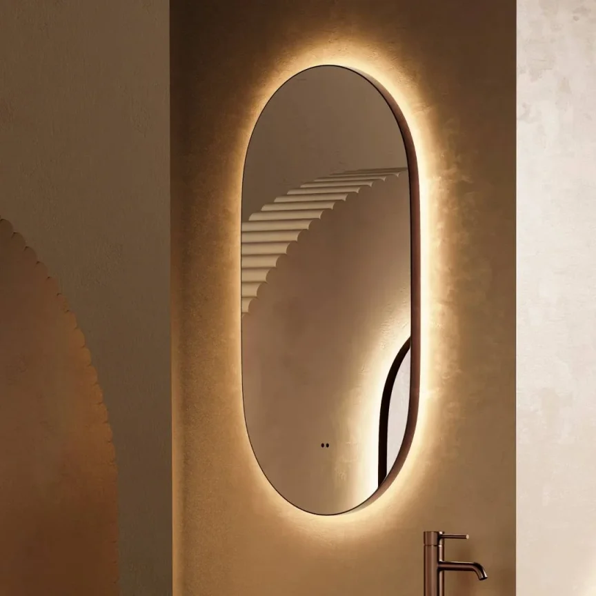 Hib Arcane 50 Pill Mirror - Brushed Bronze H90 X W50 X 4cm product image - Image 1