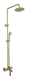 Just Taps Vos Thermostatic Bar Valve With 3 Outlets Adjustable Riser Brushed Brass