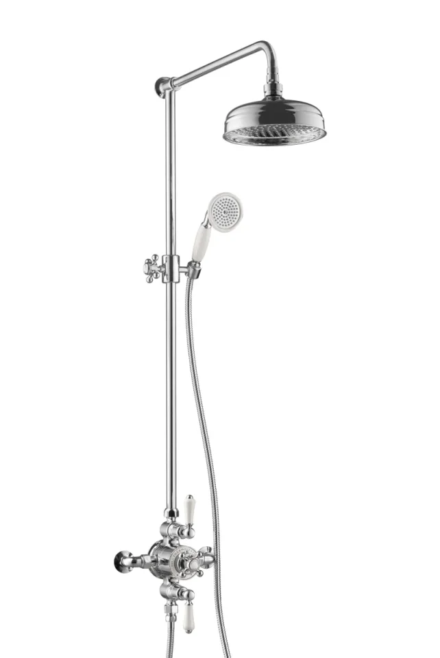 Just Taps Grosvenor Exposed Thermostatic Valve 2outlets With Riser & Kit Chrome product image - Image 1