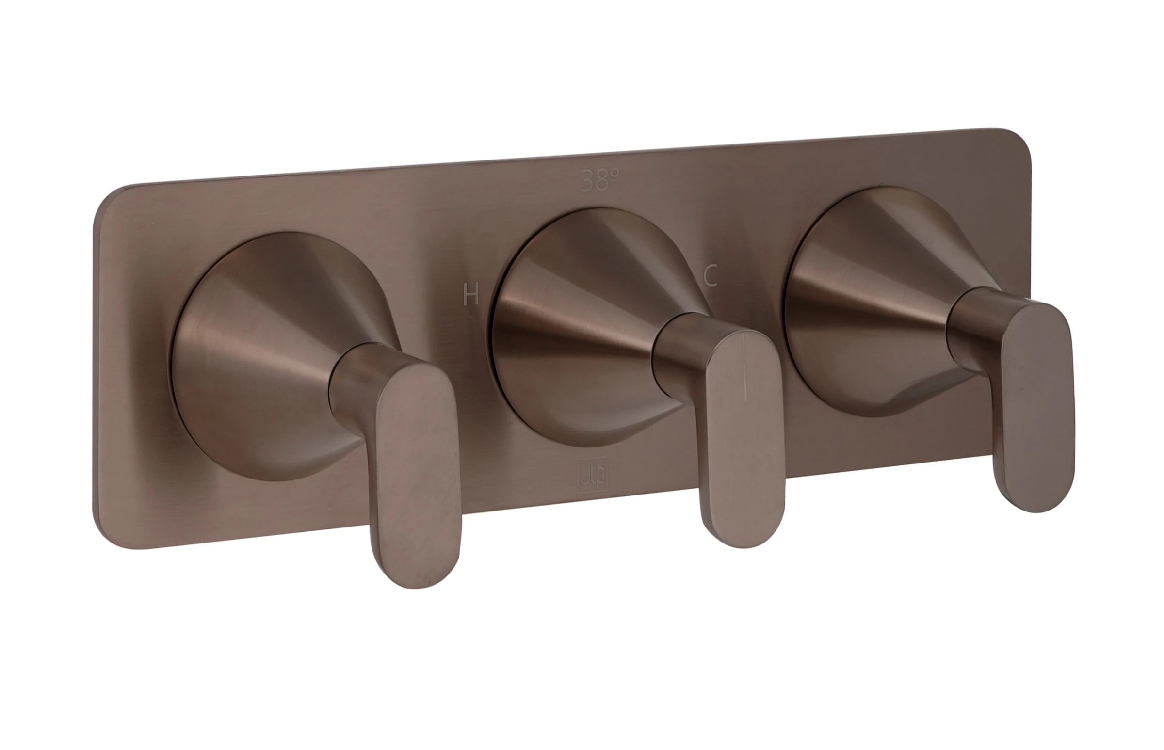 Just Taps Kono Thermostatic Concealed 2 Outlet Shower Valve (both Handles Included) Brushed Bronze