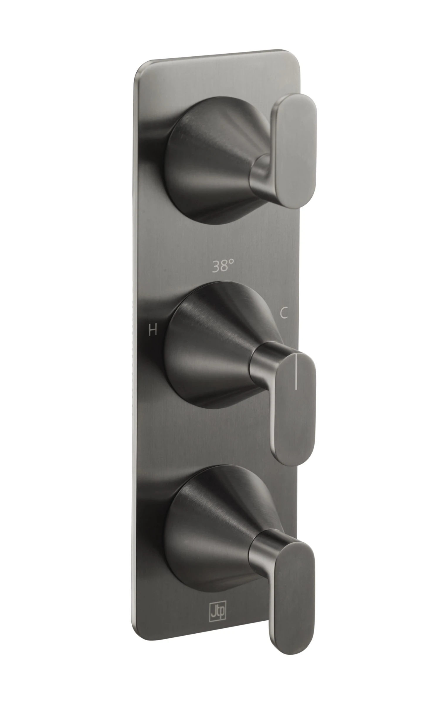 Just Taps Kono Thermostatic Concealed 3 Outlet Shower Valve (both Handles Included) Brushed Black