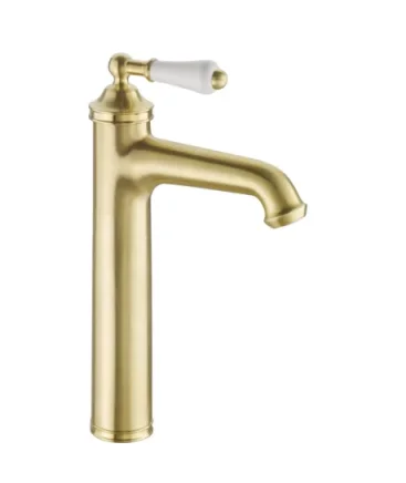 Just Taps Grosvenor Tall Lever Basin Mixer Brushed Brass product image - Image 1
