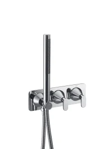 Just Taps Kono Thermostatic Concealed 2 Outlet Shower Valve With Attached Handset (both Handles Included) Chrome