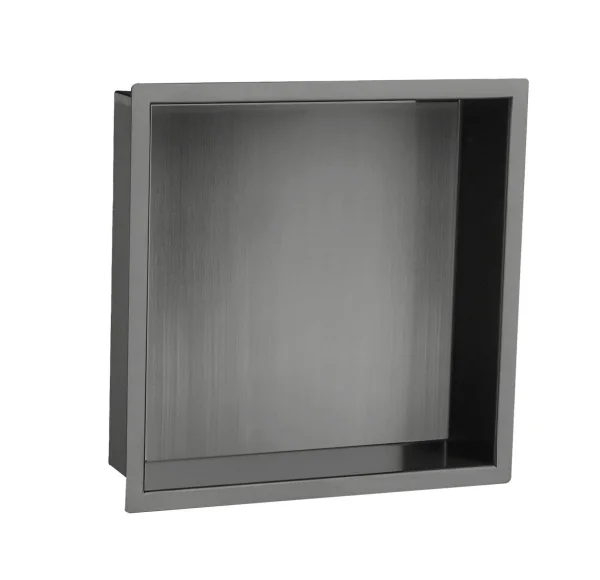 Just Taps Brushed Black Shower Niche