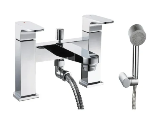 Just Taps Base Deck Mounted Bath Shower Mixer With Kit Chrome product image - Image 1