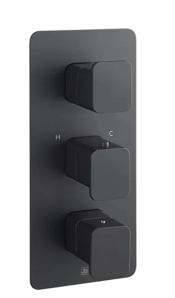 Just Taps Hix Thermo Valve 3 Option 3 Handle Vertical Matt Black