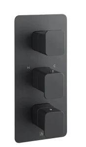 Just Taps Hix Thermo Valve 3 Option 3 Handle Vertical Matt Black