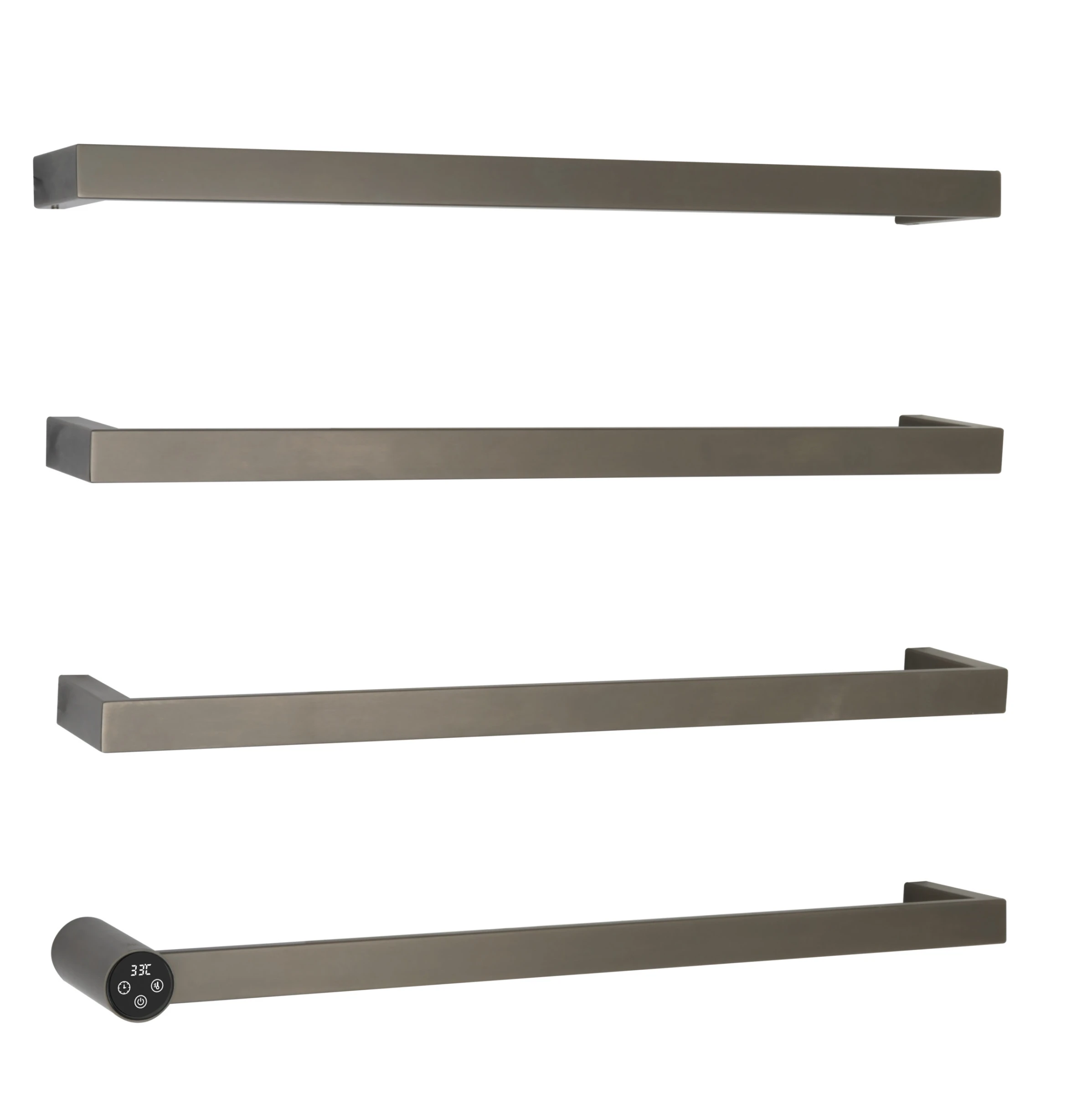 Just Taps Zyon Electric Towel Radiator 600 Brushed Black
