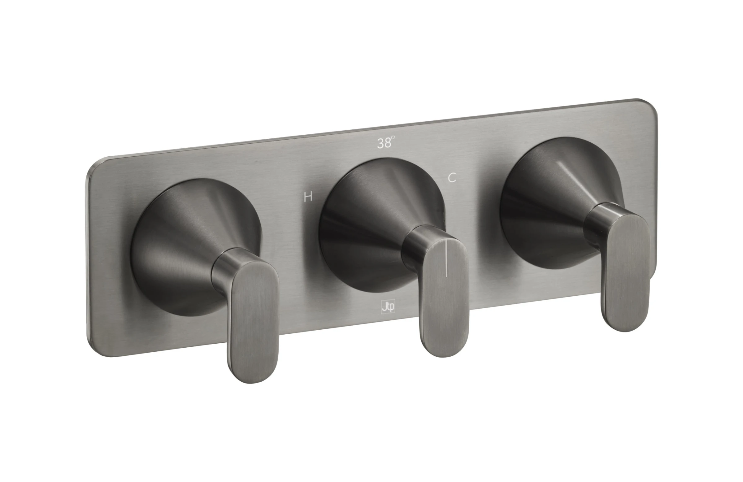 Just Taps Kono Thermostatic Concealed 3 Outlet Shower Valve (both Handles Included) Brushed Black